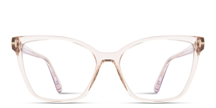 Shop TOM FORD T Logo Butterfly Eyeglasses in Pink online.