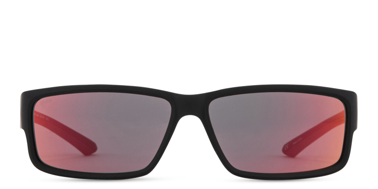 Shop SPIN ON8 Wide Rectangle Sunglasses in Black online.