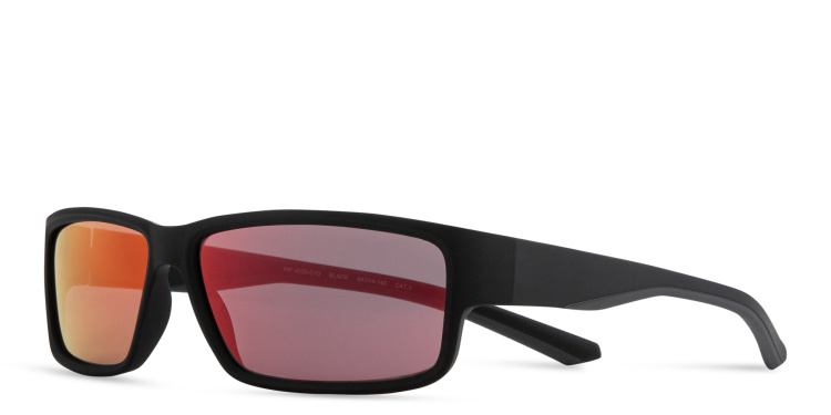 Shop SPIN ON8 Wide Rectangle Sunglasses in Black online.