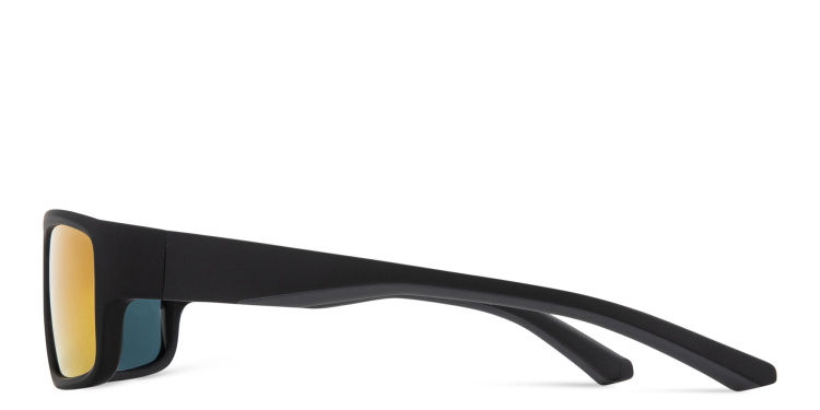 Shop SPIN ON8 Wide Rectangle Sunglasses in Black online.