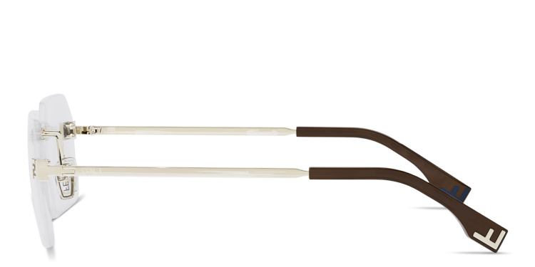 تسوق نظارات طبية سكاي واسعة غير منتظمة بدون إطار فيندي بلون ذهبي أونلاين.