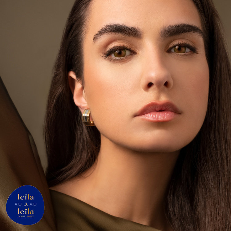 تسوق عدسات لاصقة ملوّنة للإستخدام الشهري - عسلى حريري ليلة وليلة بلون هايزل أونلاين.