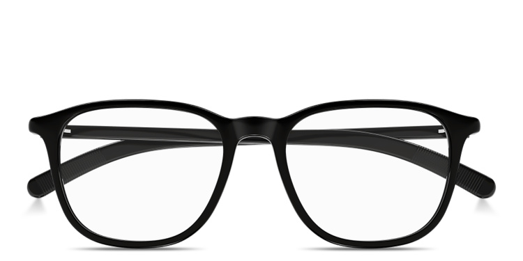 تسوق نظارات طبية مربّعة بشعار الإكليل الثلجي مونت بلانك بلون أسود أونلاين.