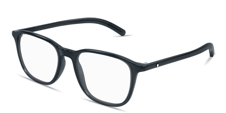 Shop MONTBLANC Snowcap Square Eyeglasses in Grey online.