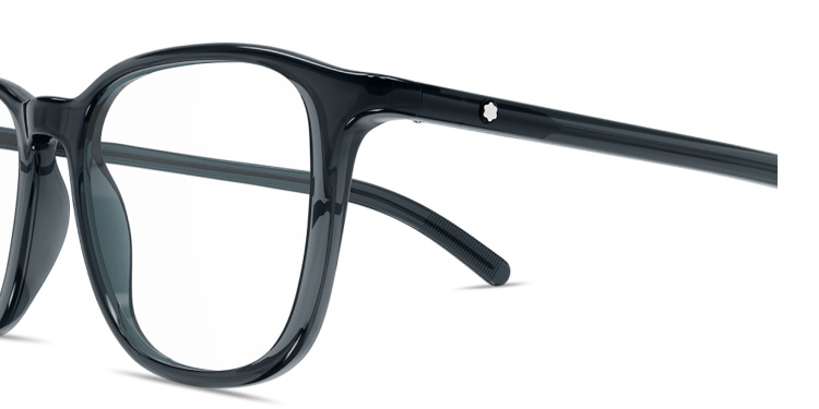 Shop MONTBLANC Snowcap Square Eyeglasses in Grey online.