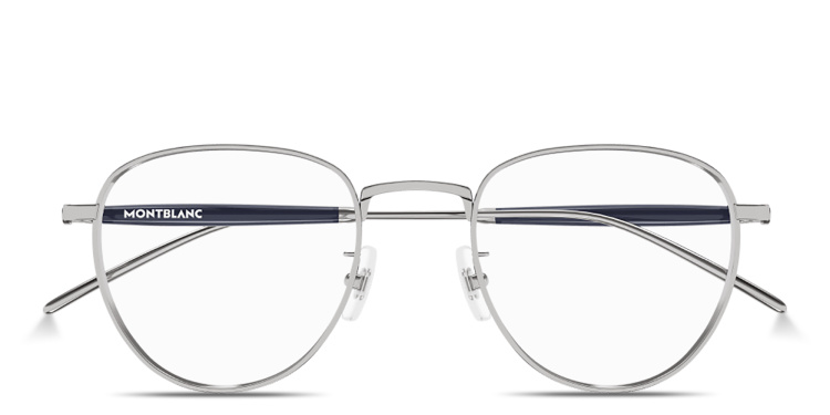 Shop MONTBLANC Snowcap Butterfly Eyeglasses in Silver online.