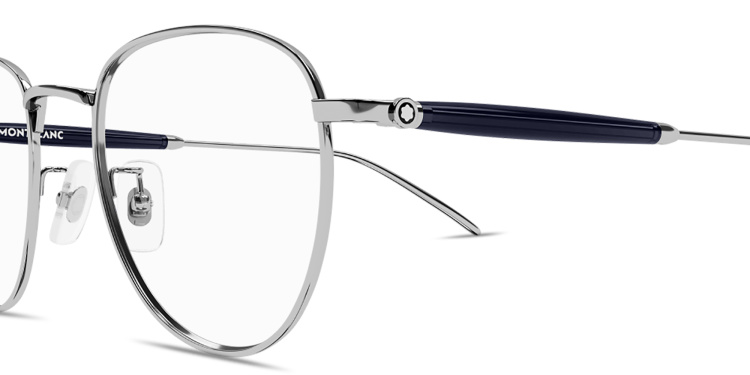 Shop MONTBLANC Snowcap Butterfly Eyeglasses in Silver online.