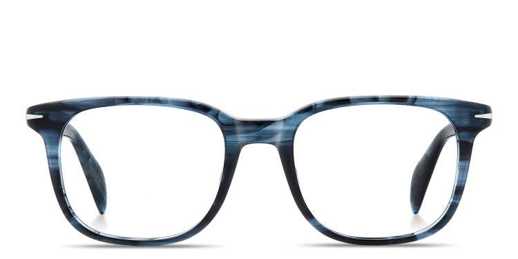 Shop DAVID BECKHAM Talisman Square Eyeglasses in Blue online.