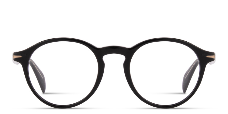 Shop DAVID BECKHAM Talisman Round Eyeglasses in Black online.