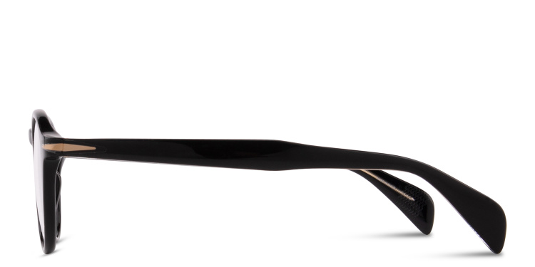 Shop DAVID BECKHAM Talisman Round Eyeglasses in Black online.