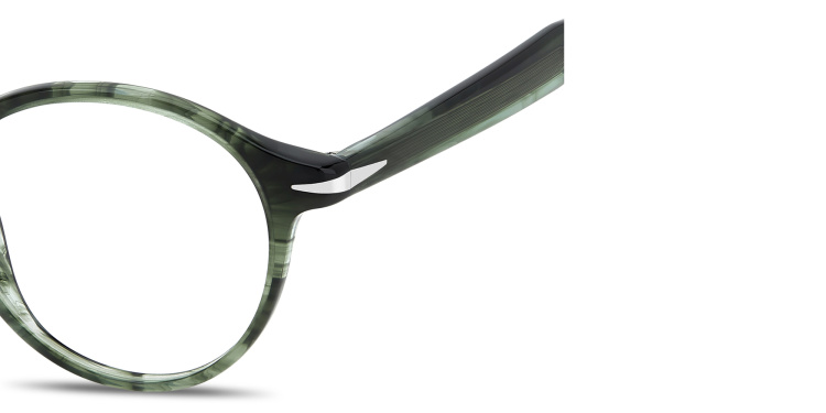Shop DAVID BECKHAM Talisman Round Eyeglasses in Green online.