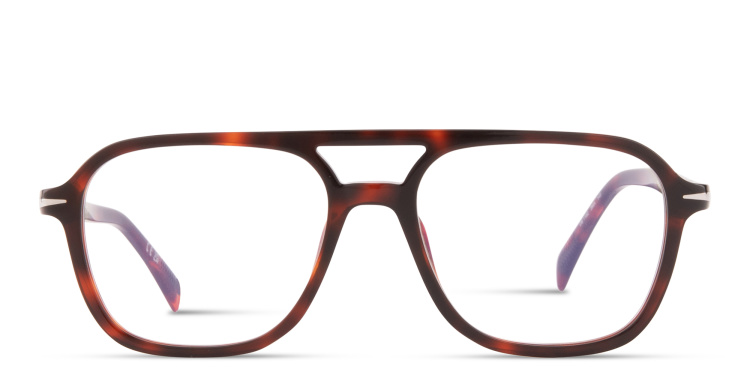 Shop DAVID BECKHAM Talisman Square Eyeglasses in Havana online.
