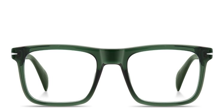 Shop DAVID BECKHAM Talisman Wide Rectangle Eyeglasses in Grey online.