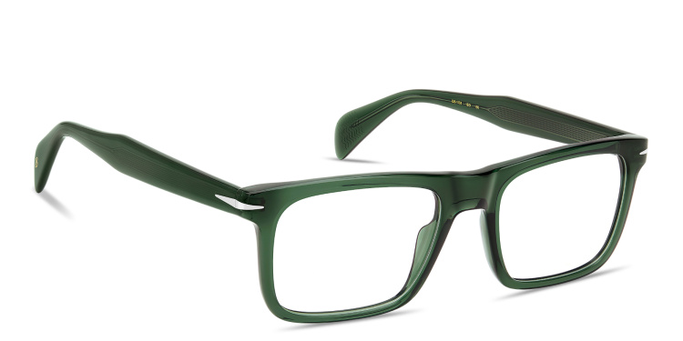 Shop DAVID BECKHAM Talisman Wide Rectangle Eyeglasses in Grey online.