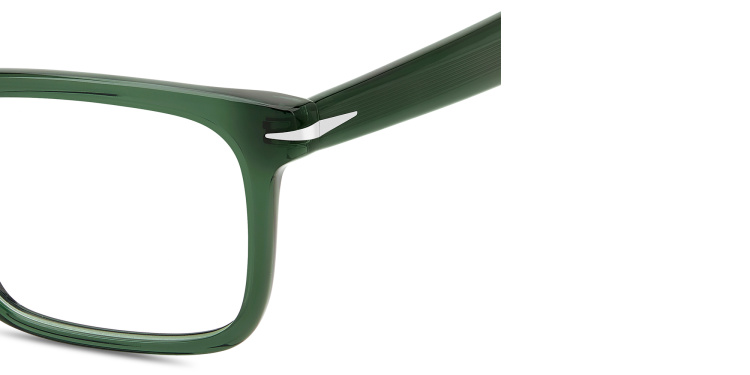 Shop DAVID BECKHAM Talisman Wide Rectangle Eyeglasses in Grey online.