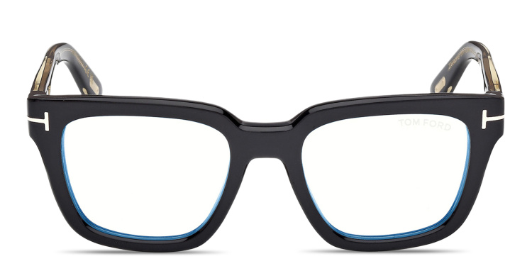 تسوق نظارات طبية مربّعة بشعار T توم فورد بلون أسود أونلاين.