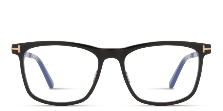 Shop TOM FORD T Logo Square Eyeglasses in Black online.