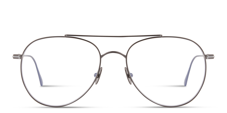 Shop TOM FORD T Logo Pilot Eyeglasses in Gunmetal online.