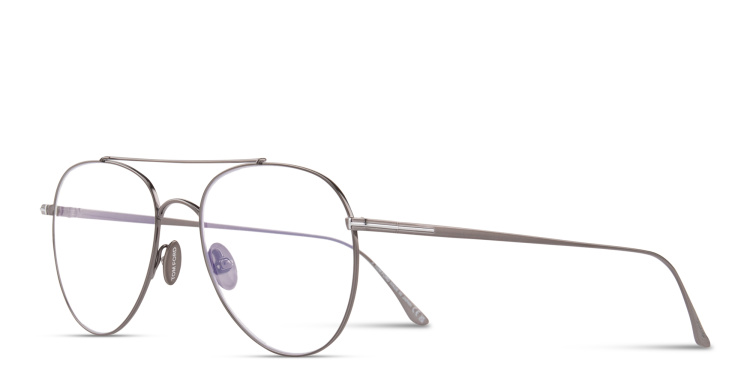 Shop TOM FORD T Logo Pilot Eyeglasses in Gunmetal online.