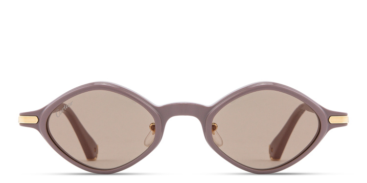 Shop Cartier Première de Cartier Unisex Irregular Sunglasses in Purple online.