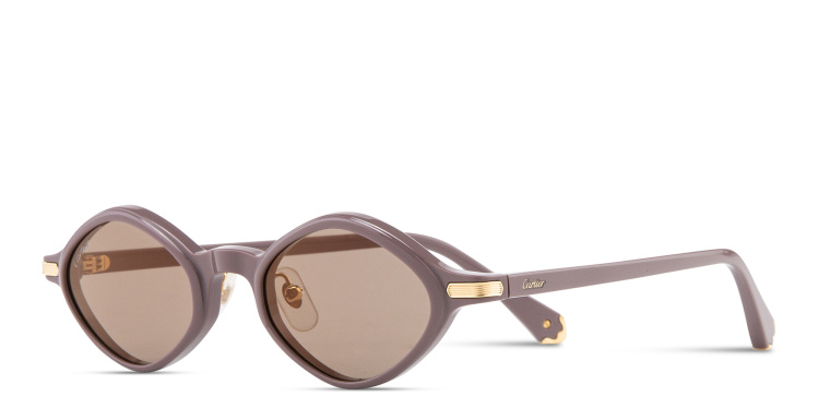 Shop Cartier Première de Cartier Unisex Irregular Sunglasses in Purple online.