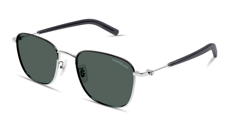 Shop MONTBLANC Snowcap Panthos Sunglasses in Silver online.