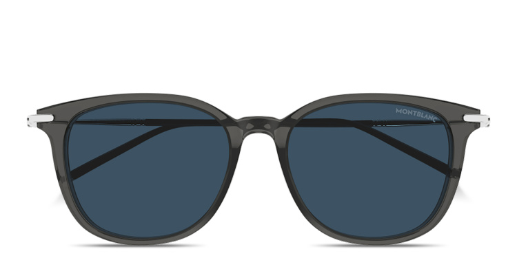 Shop MONTBLANC Meisterstück Square Sunglasses in Grey online.