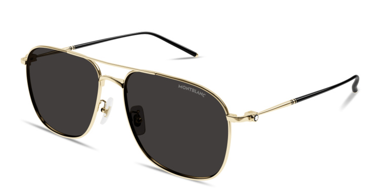 Shop MONTBLANC Meisterstück Pilot Sunglasses in Gold online.