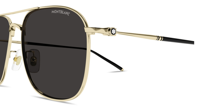 Shop MONTBLANC Meisterstück Pilot Sunglasses in Gold online.