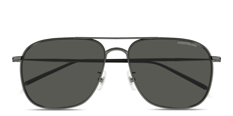 Shop MONTBLANC Meisterstück Pilot Sunglasses in Silver online.