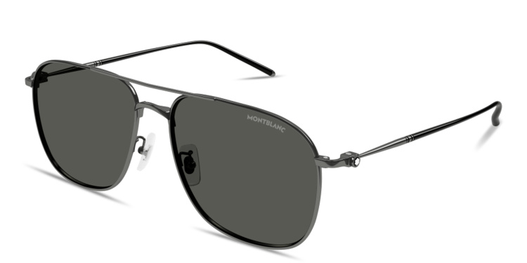 Shop MONTBLANC Meisterstück Pilot Sunglasses in Silver online.