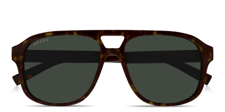 Shop GUCCI Web Aviator Sunglasses in Havana online.