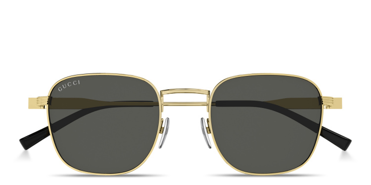 Shop GUCCI Web Square Sunglasses in Gold online.