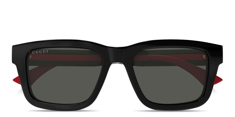 Shop GUCCI Logo Signature Square Sunglasses in Black online.