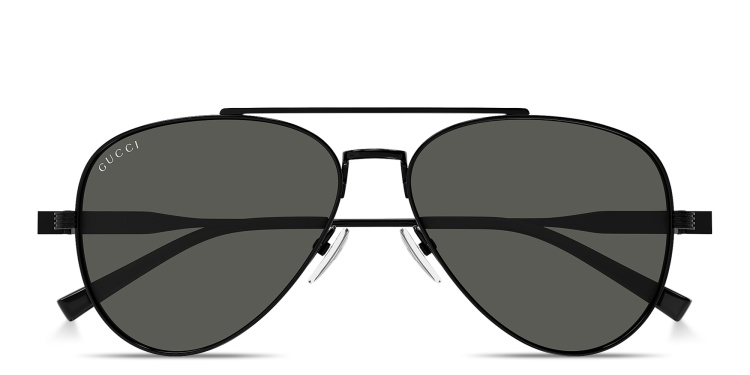 Shop GUCCI Web Pilot Sunglasses in Black online.