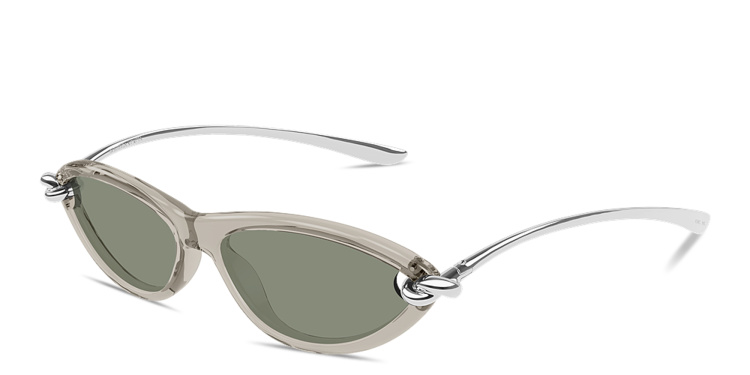 Shop BOTTEGA VENETA Knot Cat-Eye Sunglasses in brown online.