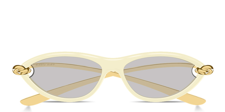 Shop BOTTEGA VENETA Knot Cat-Eye Sunglasses in Gold online.