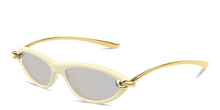 Shop BOTTEGA VENETA Knot Cat-Eye Sunglasses in Gold online.