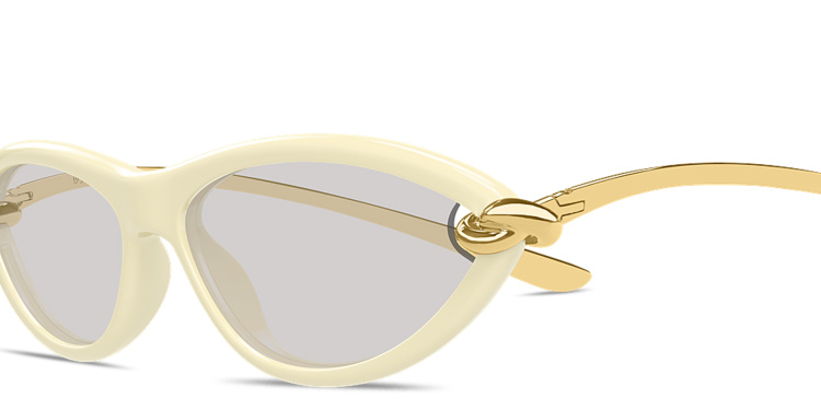 Shop BOTTEGA VENETA Knot Cat-Eye Sunglasses in Gold online.