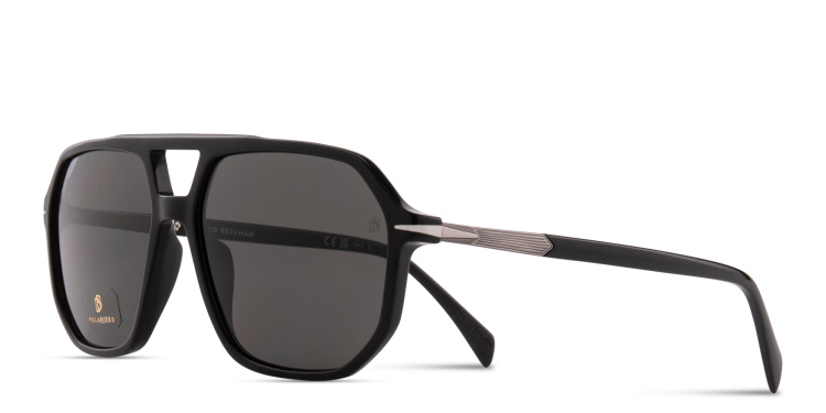 تسوق نظارات شمسية طراز أفياتور بشعار العلامة ديفيد بيكهام بلون أسود أونلاين.