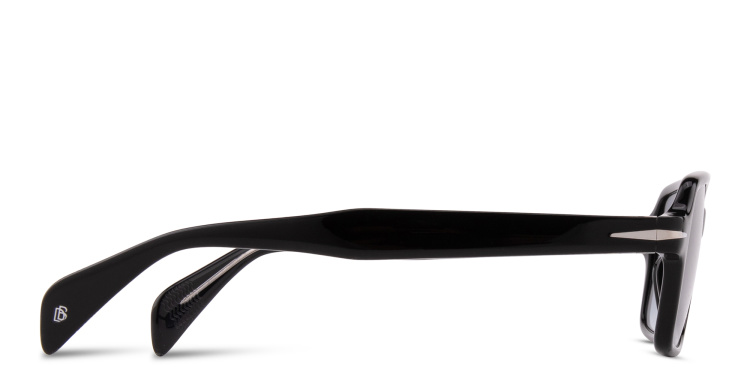 تسوق نظارات شمسية مستطيلة بشعار العلامة ديفيد بيكهام بلون أسود أونلاين.