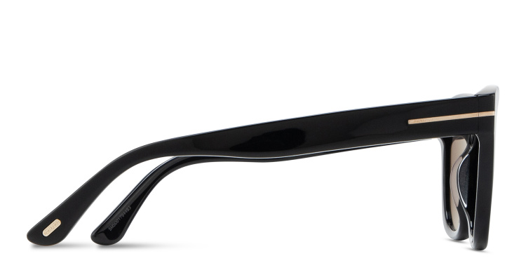 Shop TOM FORD Haylay Square Sunglasses in Black online.