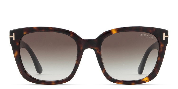 Shop TOM FORD Haylay Square Sunglasses in Havana online.