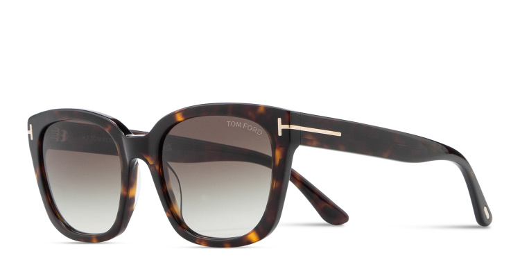 Shop TOM FORD Haylay Square Sunglasses in Havana online.