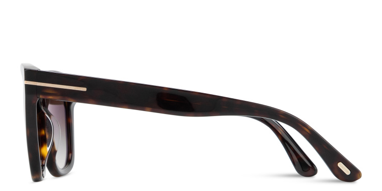 Shop TOM FORD Haylay Square Sunglasses in Havana online.