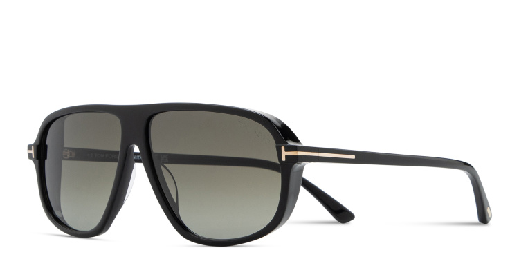 Shop TOM FORD Guillaume Aviator Sunglasses in Black online.