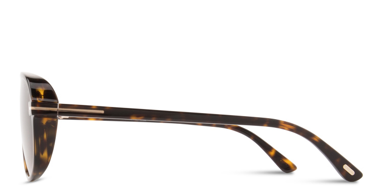 Shop TOM FORD T Logo Aviator Sunglasses in Havana online.