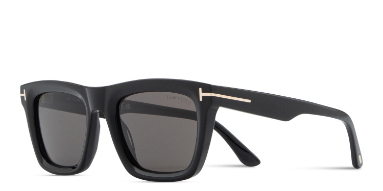 Shop TOM FORD Lelio Square Sunglasses in Black online.