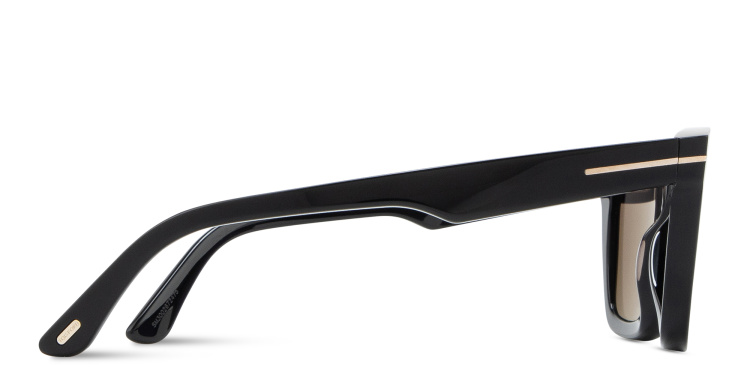 Shop TOM FORD Lelio Square Sunglasses in Black online.