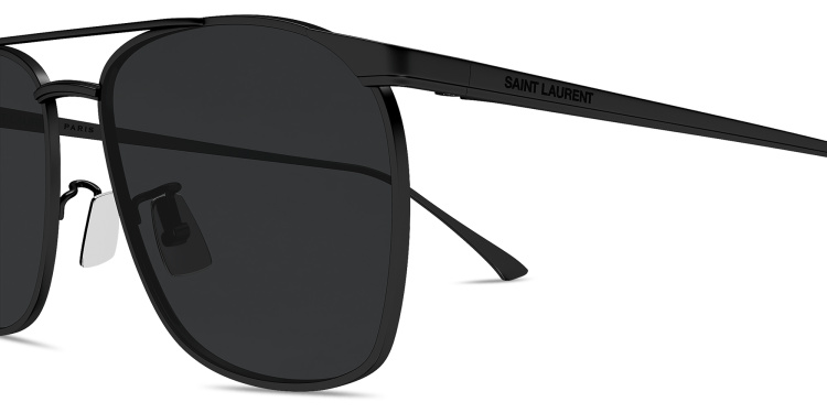 Shop SAINT LAURENT Vincent Aviator Sunglasses in Black online.